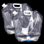 Lot de 2 bidons d'eau pliables de 5 l avec robinet - flexibles - avec couvercle etanche - portable - ...
