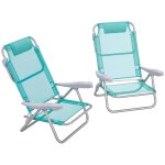 Lot de 2 chaises de jardin camping plage pliables t�ti�re dossier inclinable 6 niv. alu. teslin gris