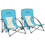 Lot de 2 chaises de plage pliantes - chaise de camping compacte l�g�re poids net 2, 2 kg - m�tal polyester ...