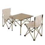 Lot de 2 chaises et table pliante camping set l�ger et pratique 50 x 51 x 53 cm en acier gris 04 0009551 ...