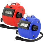 Lot de 2 compteurs manuels a 4 chiffres - clicker abs avec cordon tour de cou - pour compteur de personnes, ...