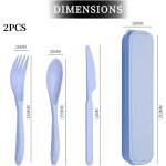 Lot 2 couverts ensemble de couverts de camping - couverts de table, de vaisselle en plastique avec bo�te, ...