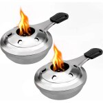 Lot de 2 rchauds a alcool portables en acier inoxydable, brleurs a alcool amovibles pour fondue, brleurs ...