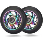 Lot de 2 roues de rechange 100mm avec roulement pour trottinette a bascule, extrme, trottinettes