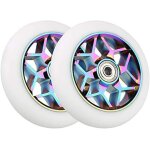 Lot de 2 roues de trottinette colores en polyurthane de 110mm avec roulements en blanc ¿ parfait pour ...