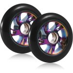 Lot de 2 roues de trottinette pro stunt de 100mm, 2 roues de rechange en pvc avec roulements abec - 9, ...