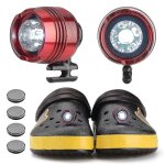 Lot de 2 sabots lumineux a led pour chaussures crocodiles, portables, pour camping, randonnee, etanches ...