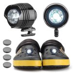 Lot de 2 sabots lumineux a led pour chaussures crocodiles, portables, pour camping, randonnee, etanches ...