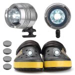 Lot de 2 sabots lumineux a led pour chaussures crocodiles, portables, pour camping, randonnee, etanches ...