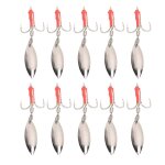 Lot de 20 leurres de p�che a paillettes, app�ts tournants durs en acier inoxydable avec hame�on triple, ...