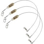 Lot de 3 bas de ligne de pche en acier inoxydable, souple, 44 lb, rsistant aux dents, 49 brins, 0, ...