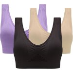 Lot de 3 brassiere sport pour femmes soutiens - gorge femme sans couture gym yoga brassiere sans armature ...