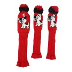 Lot de 3 housses de tte de golf tricotes, couvre - chef a col long avec etiquettes numriques pour ...