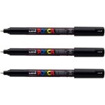 Lot de 3 marqueurs posca pc - 1mr noir pointe extra - fine calibr�e