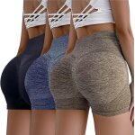 Lot de 3 shorts de sport taille haute pour femme - contrôle du ventre - sensation nue - vêtements de ... Lot de 3 shorts de sport taille haute pour femme - contrôle du ventre - sensation nue - vêtements de ...
