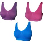 Lot de 3 soutiens - gorge confortables pour femmes et filles - sans couture - pour le sommeil, le yoga, ... Lot de 3 soutiens - gorge confortables pour femmes et filles - sans couture - pour le sommeil, le yoga, ...
