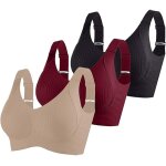 Lot de 3 soutien gorge sans armature pour femmes push up anti - affaissement brassire femme sport respirante ...