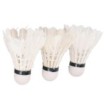 Lot de 3 volants de badminton professionnels en plumes d'oie, blancs, stables et durables, pour sports ...