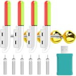 Lot de 4 btons lumineux a craquer pour la pche avec boucle, btons lumineux led pour la pche, avec ...