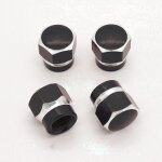 Lot de 4 bouchons de valve en alu pour pneus de v�lo, moto, voiture - ref04 gris