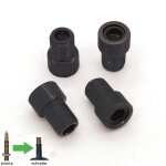 Lot de 4 bouchons de valve conversion presta schrader en alu - ref10 noir Lot de 4 bouchons de valve conversion presta schrader en alu - ref10 noir