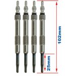 Lot de 4 bougies de pr�chauffage - fiat croma fourgonbreak (194 ) 1. 9 mjtd (194axb1b) 04 / 2006>12 / ...