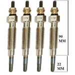 Lot de 4 bougies de pr�chauffage - hyundai galloper i 2. 5 td intercooler 08 / 1991>07 / 1998