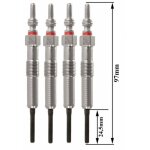 Lot de 4 bougies de pr�chauffage - mercedes - benz citan camionnettemonospace (w415) 108 cdi (415. 601, ...
