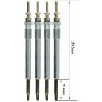 Lot de 4 bougies de pr�chauffage - opel zafira a monospace (t98) 2. 0 dti 16v (f75) 09 / 2000>06 / 2005 ...