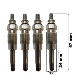 Lot de 4 bougies de pr�chauffage - peugeot boxer fourgon (230l) 1. 9 d 03 / 1994>04 / 2002