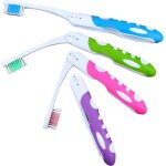 Lot de 4 brosses �� dents de voyage pliables avec poils souples pour voyage, camping, randonn��e