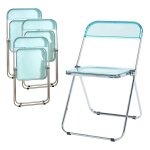 Lot de 4 chaises pliantes camping 74 x 46 x 47 cm bleu clair transparent helloshop26 03 0009846