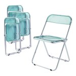 Lot de 4 chaises pliantes camping 74 x 46 x 47 cm vert menthe helloshop26 03 0009853