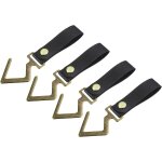Lot de 4 crochets d'étagère en cuir synthétique s - pour le camping - sangles en cuir pour suspendre ... Lot de 4 crochets d'étagère en cuir synthétique s - pour le camping - sangles en cuir pour suspendre ...