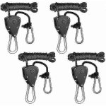 Lot de 4 poulies a cliquet robustes, support de corde rglable, poulie de levage, longe, sangle d'arrimage ...