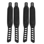 Lot de 4 sangles de fixation pour pdales de vlo lgres en plastique pour vlo de gym (noir)
