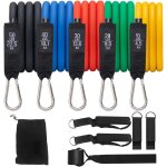 Lot de 5 bandes de fitness, bandes de rsistance 5 niveaux de rsistance pour homme et femme, set de ...