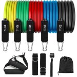 Lot de 5 bandes de r�sistance elastiques musculation: bandes de r�sistance d'exercise kit avec 5 tubes ...