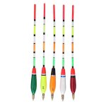 Lot de 5 flotteurs de p�che en bois de balsa multicolores - indicateur de touche - 5 + 2g