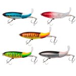Lot de 5 leurres tournants a queue oscillante pour la pche des rapaces, brochets, dors et silures.