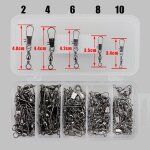 Lot de 5 pivots de p�che durables en acier inoxydable, ligne a a 2 voies, pi�ces de connecteurs, mat�riel ...