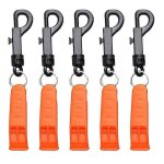 Lot de 5 sifflets de survie portables en plastique pour camping et voyage