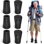 Lot de 6 embouts en caoutchouc pour btons de randonne professionnels - pour btons de marche nordique ...