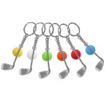 Lot de 6 porte - cl��s balle de golf, mini porte - cl��s, pendentif cr��atif pour sacs, bagages, cl��s ...