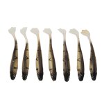 Lot de 7 leurres souples artificiels a queue en t, 10 cm, 5, 5 g, yeux 3d, paillettes color�es, pour ...