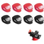 Lot de 8 lumires de vlo en silicone avec batterie et 3 fonctions d'clairage, eclairage vlo, pour ...