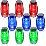 Lot de 9 lampes de scurit, lampes stroboscopiques haute visibilit pour vlo (rouge / bleu / vert)
