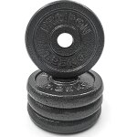 Lot de disques de poids en fonte pour guidon d'haltres de 2, 5cm 4 x 1, 25kg