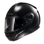 Ls2 casque modulable strob + cagoule - noir verni Ls2 casque modulable strob + cagoule - noir verni