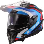 Ls2 mx701 explorer carbon frontier ii casque de motocross, blanc - rouge - bleu, taille s pour hommes ...
